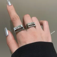 Punk Streetwear Letter Alloy Unisex Open Rings 4