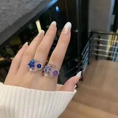 Sweet Purple Butterfly Open Ring For Women In Alloy With Zircon Inlay, Featuring Electroplated Finish 3