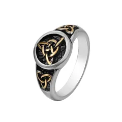 R0956-NK01 Jewelry Wholesale Personality Retro Viking Pirate Men's Titanium Steel Ring
