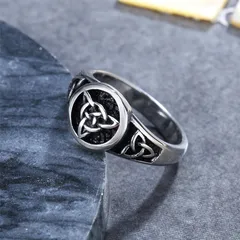 R0956-NK01  Jewelry Wholesale Personality Retro Viking Pirate Men's Titanium Steel Ring 2