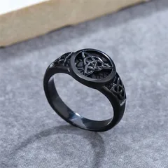 R0956-NK01  Jewelry Wholesale Personality Retro Viking Pirate Men's Titanium Steel Ring 3