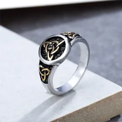 R0956-NK01  Jewelry Wholesale Personality Retro Viking Pirate Men's Titanium Steel Ring 4