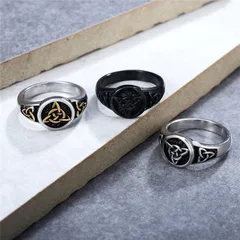 R0956-NK01  Jewelry Wholesale Personality Retro Viking Pirate Men's Titanium Steel Ring 5