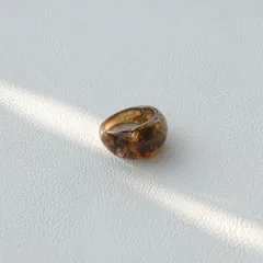 Resin Ring Half-Moon Shape Retro Court Style Exaggerated  INS New Geometric Pattern Festive Women's Ring 3