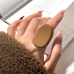 Resin Wide Oval Ring Unique Design Exaggerated Pure Color Unisex Ring Finger Ring Geometric Pattern Handmade Jewelry 3