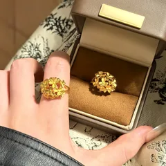 Retro Alloy Flowers Ring For Women Featuring Elegant Design And Vintage Charm 3