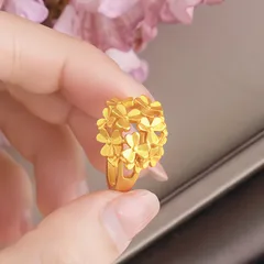 Retro Alloy Flowers Ring For Women Featuring Elegant Design And Vintage Charm 4