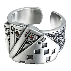For Open Rings Retro Zinc Alloy Unisex Electroplated Ring With Artificial Gemstones 2