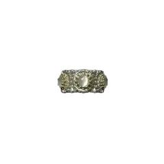 Retro Daisy Ring For Women In Natural Pink Alloy With Brushed Finish 5