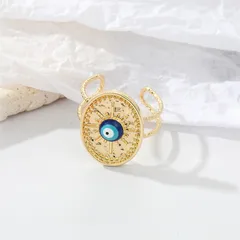 Fashion Eye Ring For Women In Dark Blue Alloy With Electroplated Finish, No Inlaid Material 2
