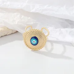 Fashion Eye Ring For Women In Dark Blue Alloy With Electroplated Finish, No Inlaid Material 3