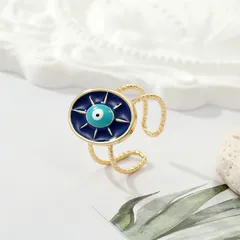 Fashion Eye Ring For Women In Dark Blue Alloy With Electroplated Finish, No Inlaid Material 4