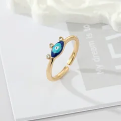 Fashion Eye Ring For Women In Dark Blue Alloy With Electroplated Finish, No Inlaid Material 5