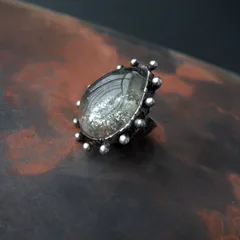 Retro Exaggerated Gem Ring For Women Geometric Pattern Alloy Simple Style Electroplated  Popular Ring 5