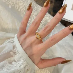Retro Flowers Ring For Women In Electroplated Copper, Perfect For Summer Wear 4