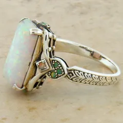 Retro Geometric Ring For Women In Alloy With Artificial Gemstones Inlay 2