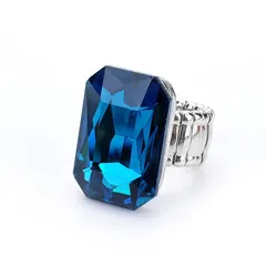 Retro Geometric Unisex Alloy Ring Featuring Inlay Artificial Gemstones For A Stylish Look 2