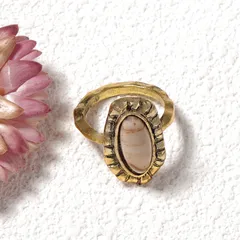 Retro Geometric Ring For Winter Featuring Turquoise Inlay Made Of Zinc Alloy 4
