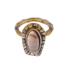 Retro Geometric Ring For Winter Featuring Turquoise Inlay Made Of Zinc Alloy 5