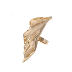 Retro Gold Leaves Open Ring For Women In Zinc Alloy With Electroplated Finish 5