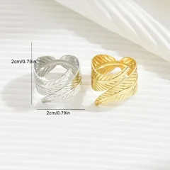 Retro Golden Leaves Ring For Women In Alloy Material Featuring Elegant Design 4