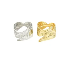 Retro Golden Leaves Ring For Women In Alloy Material Featuring Elegant Design 5