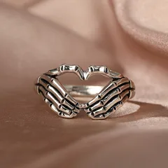 Retro Geometric Halloween Ring For Unisex, Electroplated Alloy Design, Perfect Festival Accessory 3