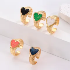 Retro Heart Shaped Couple Style Ring Unique Fashionable Elegant  Zinc Alloy Jewelry Accessory 4