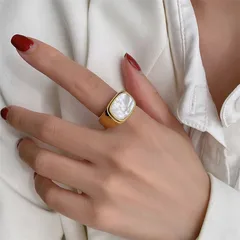 Retro Hong Kong Style Stainless Steel Ring Gold Plated Non-fading Finger Men's Fashion Temperament Titanium Steel Ring Ring Wholesale