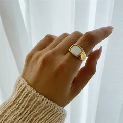 Retro Hong Kong Style Stainless Steel Ring Gold Plated Non-fading Finger Men's Fashion Temperament Titanium Steel Ring Ring Wholesale 4