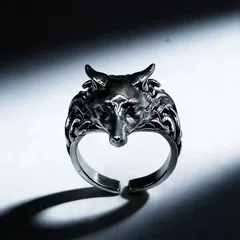 Retro Men's Wolf Ring For Style Featuring Electroplated Zinc Alloy Material 2
