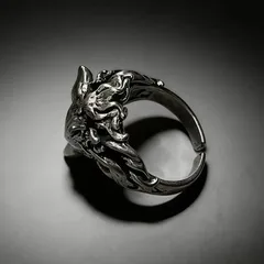 Retro Men's Wolf Ring For Style Featuring Electroplated Zinc Alloy Material 3