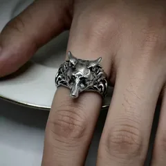 Retro Men's Wolf Ring For Style Featuring Electroplated Zinc Alloy Material 4