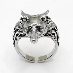 Retro Men's Wolf Ring For Style Featuring Electroplated Zinc Alloy Material 5