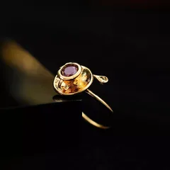 Retro Style Open Rings Cup For Women In Copper With Electroplated Gold Plating, Perfect For Summer 2