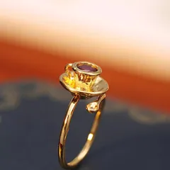 Retro Style Open Rings Cup For Women In Copper With Electroplated Gold Plating, Perfect For Summer 3