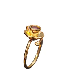 Retro Style Open Rings Cup For Women In Copper With Electroplated Gold Plating, Perfect For Summer 4