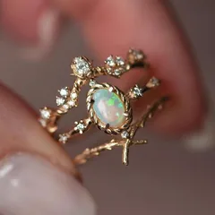 Retro Oval Copper Ring For Women With Electroplated Gold Plating And Zircon Inlay 2