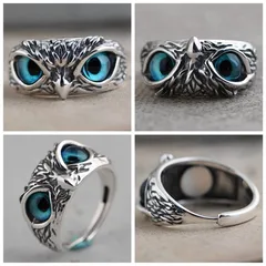 Retro Unisex Open Rings Featuring Electroplated Metal With Artificial Gemstones In Animal Pattern Design 4