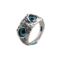 Retro Unisex Open Rings Featuring Electroplated Metal With Artificial Gemstones In Animal Pattern Design 5