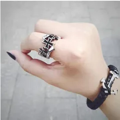 Retro Punk Heavy Wide Face Abstract Art Cross Ring Street Tide Ring For Men And Women Manufacturers Wholesale 3