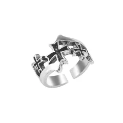 Retro Punk Heavy Wide Face Abstract Art Cross Ring Street Tide Ring For Men And Women Manufacturers Wholesale 5