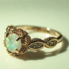 Retro Round Alloy Ring For Women Featuring Electroplated Design And Artificial Gemstones, 1 Piece 5