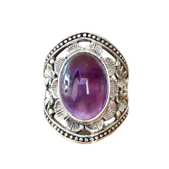 Retro Silver Alloy Flowers Ring For Unisex Featuring Elegant Design 5