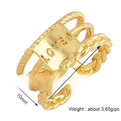 Retro Solid Color Adjustable Men's Ring In Bronze Metal With Golden Plated Electroplated Finish 2