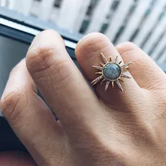 For Women Retro Alloy Ring With Cat's Eye Stone Featuring Electroplated Design, 1 Piece