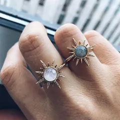 For Women Retro Alloy Ring With Cat's Eye Stone Featuring Electroplated Design, 1 Piece 2