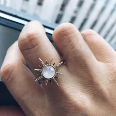 For Women Retro Alloy Ring With Cat's Eye Stone Featuring Electroplated Design, 1 Piece 3