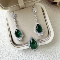 Retro 925 Sterling Silver Water Droplets Ring For Women Featuring May Birthstone Emerald 4