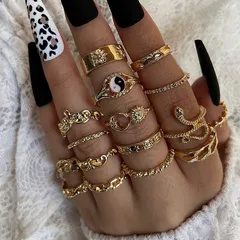 Fashion Geometric Gold Alloy Ring For Women Featuring Electroplated Design 4